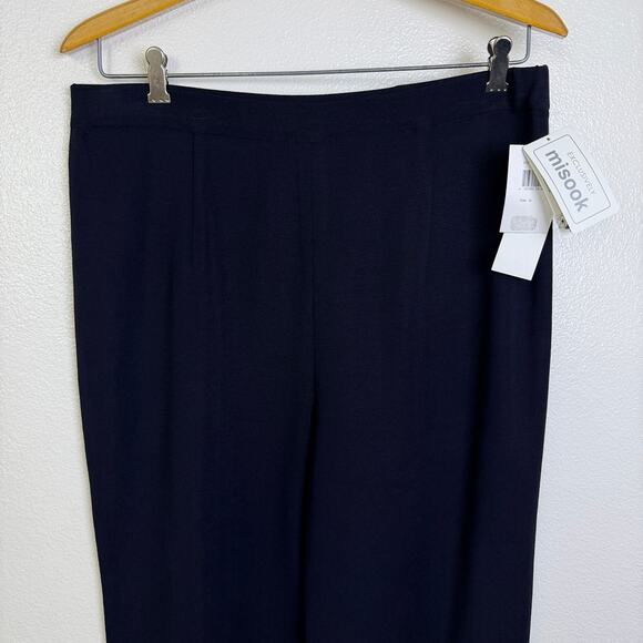 Exclusively Misook Pants Womens XL Navy Blue Pull On Knit Acrylic Career 25" - Picture 3 of 11